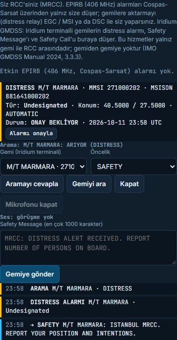 RCC sekmesinde alarm