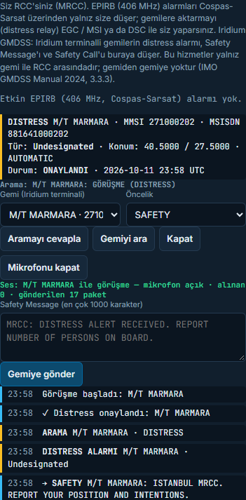 RCC sekmesinde görüşme